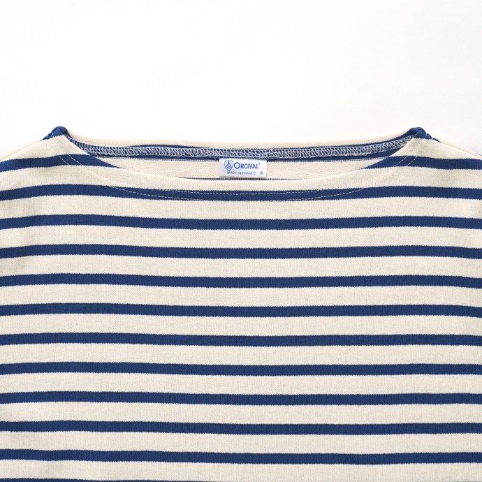 オーシバル ORCIVAL オーバーサイズ コットンロード フレンチ バスク シャツ ECRU x INDIGO 生成 ／ ブルー B211 フランス製 サイズ7 サイズ8 ビッグサイズ メ… | ORCIVAL | 02