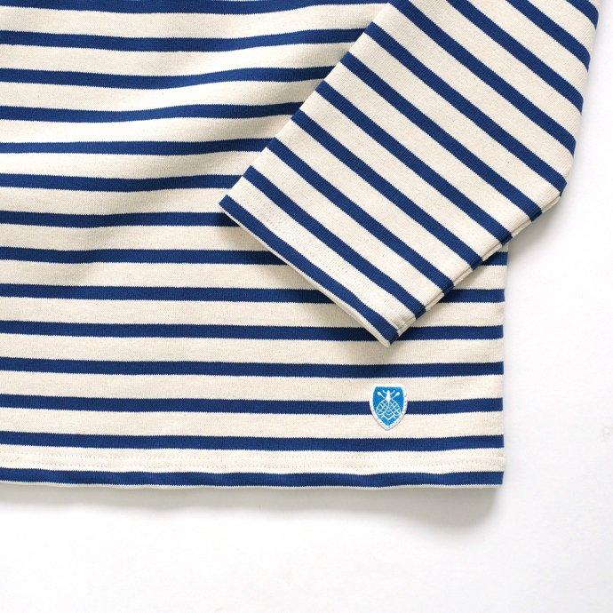 オーシバル ORCIVAL オーバーサイズ コットンロード フレンチ バスク シャツ ECRU x INDIGO 生成 ／ ブルー B211 フランス製 サイズ7 サイズ8 ビッグサイズ メ… | ORCIVAL | 03