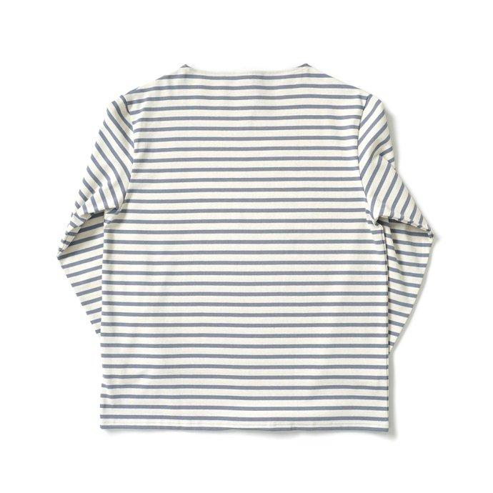 オーシバル ORCIVAL オーバーサイズ コットンロード フレンチ バスク シャツ ECRU x TUNGSTEN 生成 ／ グレー B211 フランス製 サイズ7 サイズ8 ビッグサイズ … | ORCIVAL | 01