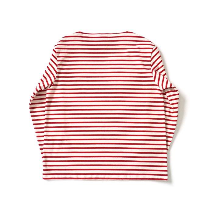 オーシバル ORCIVAL オーバーサイズ コットンロード フレンチ バスク シャツ ECRU x POPPY 生成 ／ レッド B211 フランス製 サイズ7 サイズ8 ビッグサイズ メ… | ORCIVAL | 01