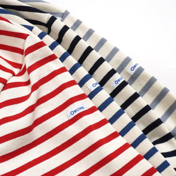 オーシバル ORCIVAL オーバーサイズ コットンロード フレンチ バスク シャツ ECRU x POPPY 生成 ／ レッド B211 フランス製 サイズ7 サイズ8 ビッグサイズ メ… | ORCIVAL | 04