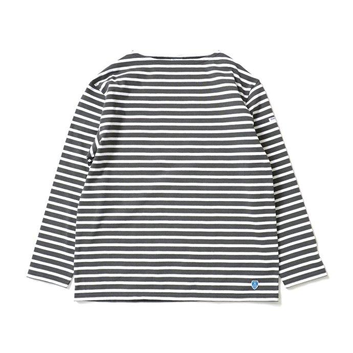 オーシバル ORCIVAL オーバーサイズ コットンロード フレンチ バスク シャツ AGATE x WHITE グレー ／ ホワイト B211 フランス製 サイズ7 サイズ8 ビッグサイ… | ORCIVAL