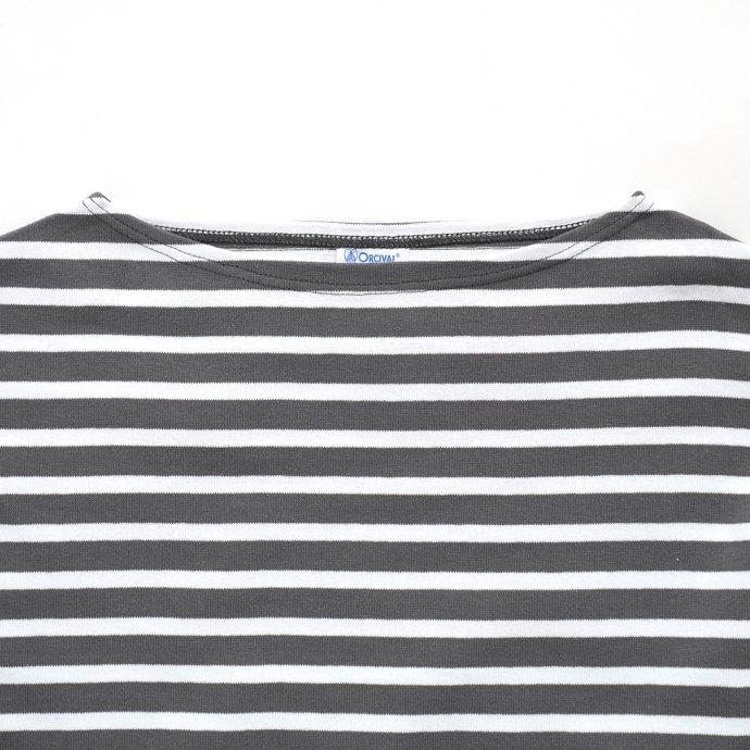 オーシバル ORCIVAL オーバーサイズ コットンロード フレンチ バスク シャツ AGATE x WHITE グレー ／ ホワイト B211 フランス製 サイズ7 サイズ8 ビッグサイ… | ORCIVAL | 02