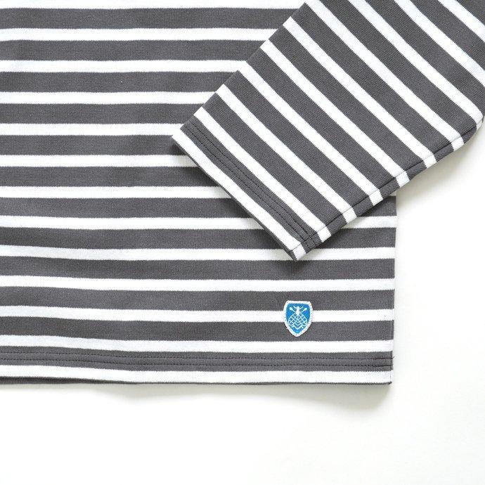 オーシバル ORCIVAL オーバーサイズ コットンロード フレンチ バスク シャツ AGATE x WHITE グレー ／ ホワイト B211 フランス製 サイズ7 サイズ8 ビッグサイ… | ORCIVAL | 03