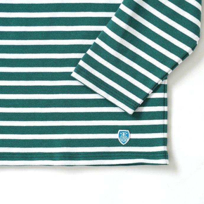 オーシバル ORCIVAL オーバーサイズ コットンロード フレンチ バスク シャツ MALLARD x WHITE グリーン ／ ホワイト B211 フランス製 サイズ7 サイズ8 ビッグ… | ORCIVAL | 03