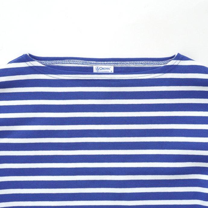 オーシバル ORCIVAL オーバーサイズ コットンロード フレンチ バスク シャツ PEACOCK x WHITE ブルー ／ ホワイト B211 フランス製 サイズ7 サイズ8 ビッグサ… | ORCIVAL | 03