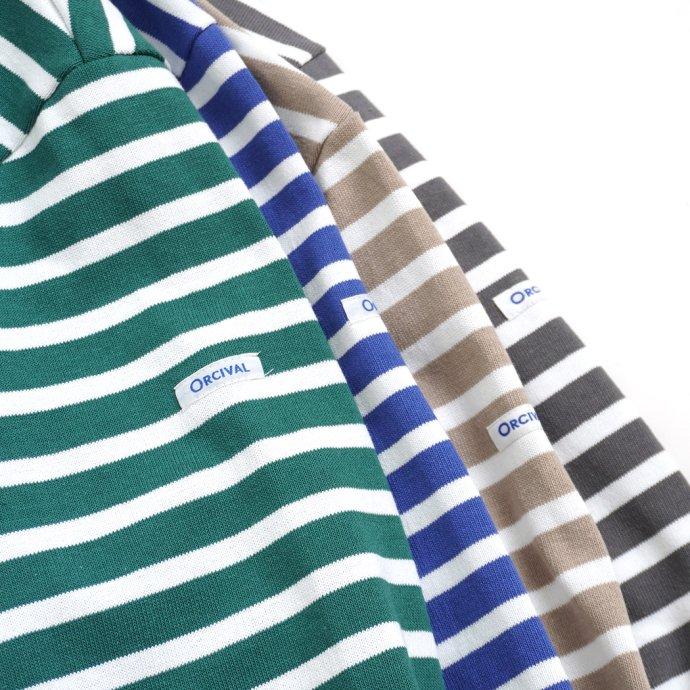 オーシバル ORCIVAL オーバーサイズ コットンロード フレンチ バスク シャツ PEACOCK x WHITE ブルー ／ ホワイト B211 フランス製 サイズ7 サイズ8 ビッグサ… | ORCIVAL | 04