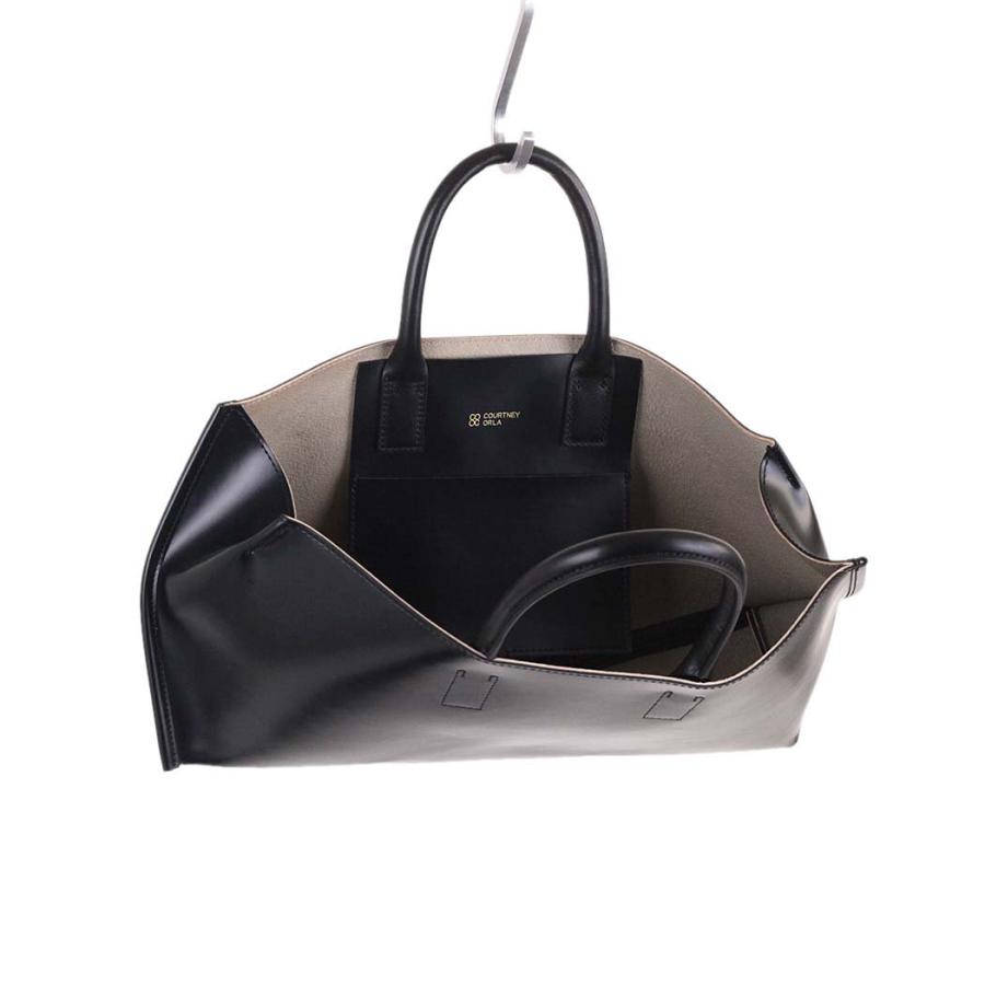 COURTNEY ORLA (コートニーオーラ) SLOPE WIDE TOTE s ブラック/パールグレー SLO23SPV011003BK/PLG 横長 トートバッグ 黒  シンプル 無地 鞄 ビジネス 通勤 … | COURTNEY ORLA | 03