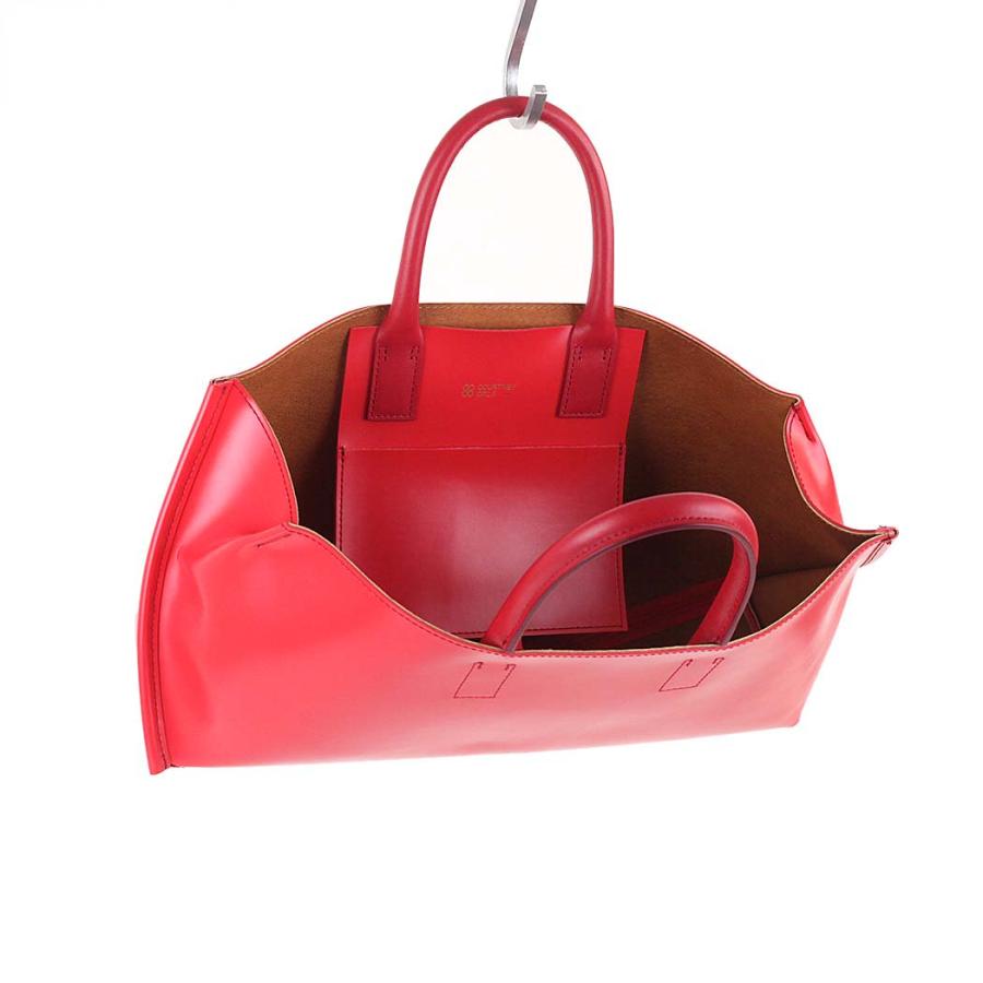 COURTNEY ORLA (コートニーオーラ) SLOPE WIDE TOTE s レッド/キャメル SLO23SPV011003RD/CAM 横長 トートバッグ 赤  シンプル 無地 鞄 ビジネス 通勤 仕事 … | COURTNEY ORLA | 04