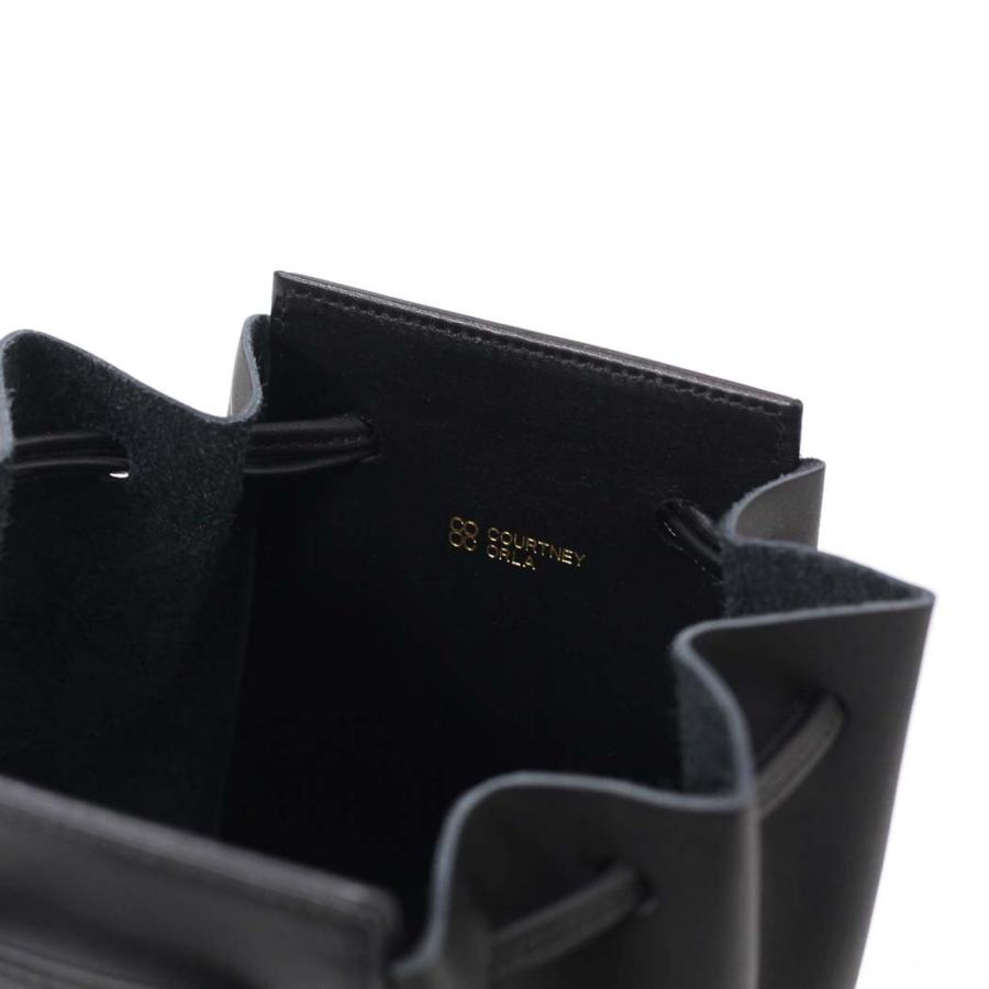 COURTNEY ORLA (コートニーオーラ) ORB s ブラック スムースレザー ORB22FCL013003BK ミニ 巾着 バッグ 黒 大きく開く 小さい シンプル 無地 鞄 ビジネス 通勤… | COURTNEY ORLA | 07