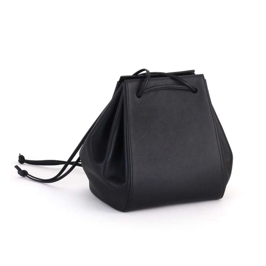 COURTNEY ORLA (コートニーオーラ) ORB m ブラック スムースレザー ORB23SCL013005BK ミニ 巾着 バッグ 黒 大きく開く 肩掛け シンプル 無地 鞄 ビジネス 通勤… | COURTNEY ORLA