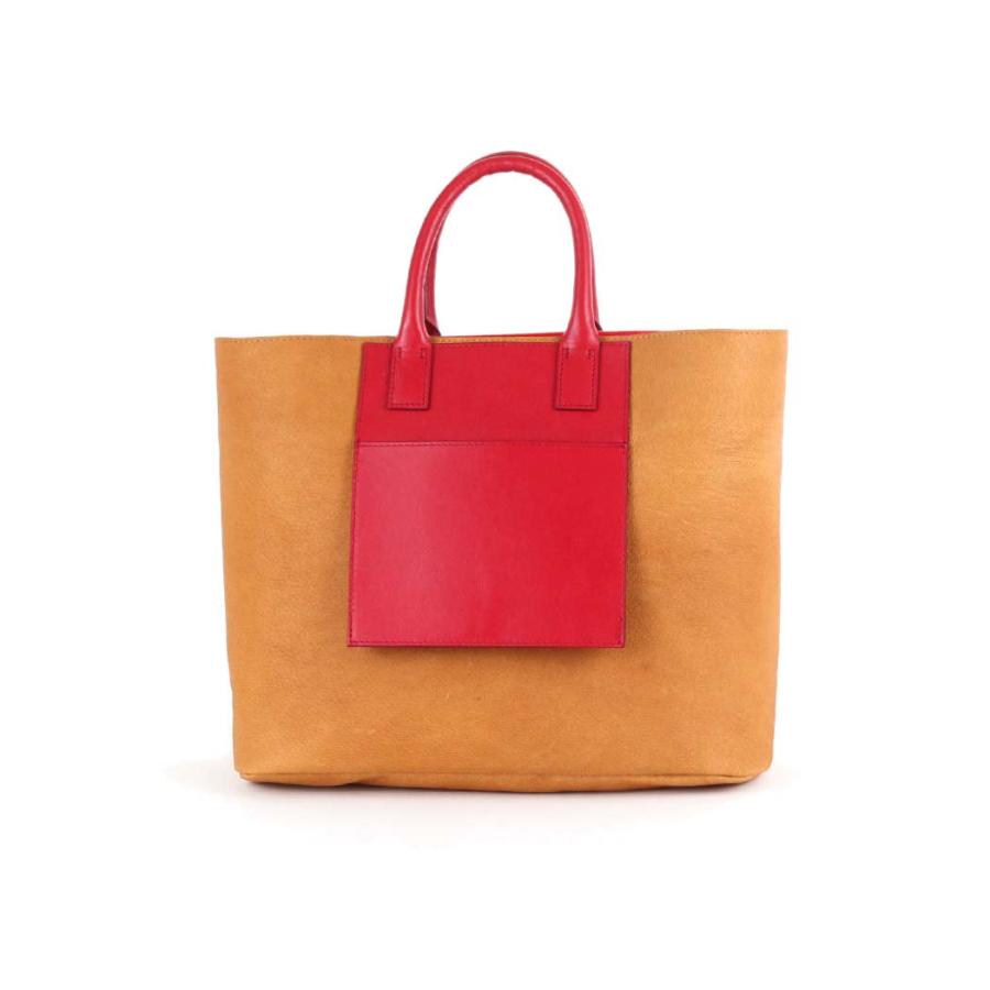 COURTNEY ORLA (コートニーオーラ) / INVERSE TOTE m レザー トートバッグ - レッド/キャメル INV23SPL015002CAM/RE | COURTNEY ORLA | 01
