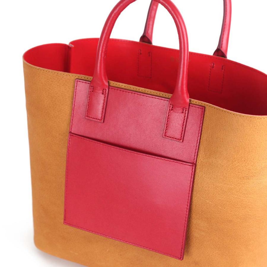 COURTNEY ORLA (コートニーオーラ) / INVERSE TOTE m レザー トートバッグ - レッド/キャメル INV23SPL015002CAM/RE | COURTNEY ORLA | 04