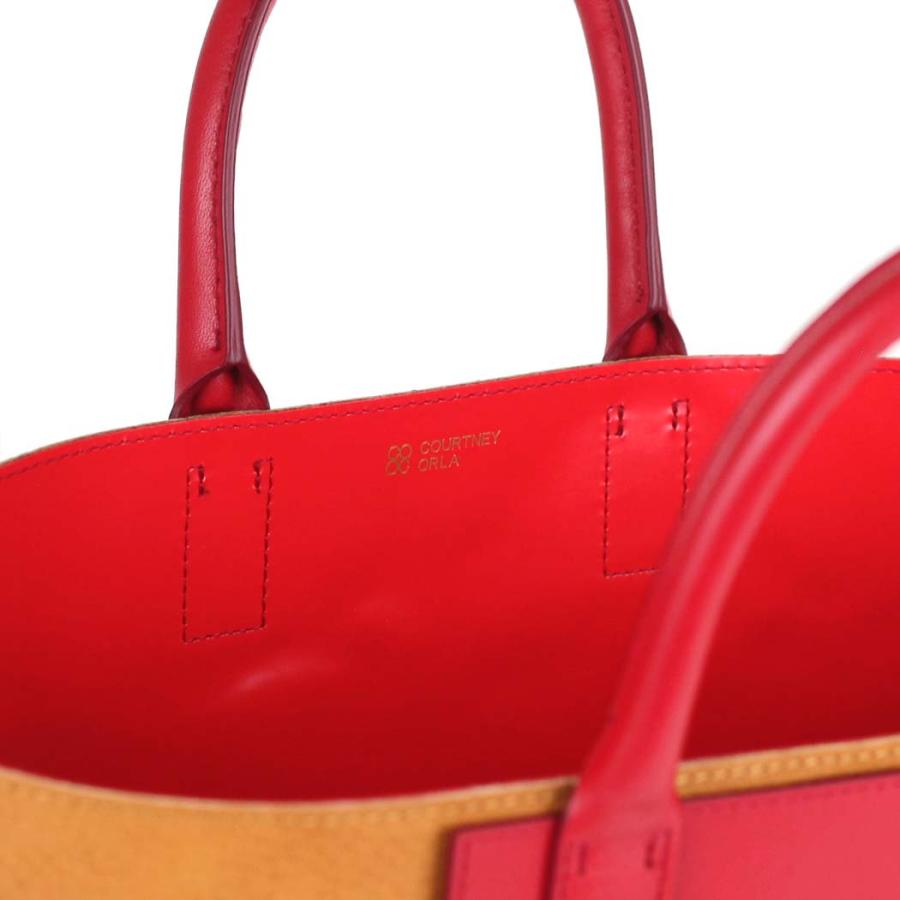 COURTNEY ORLA (コートニーオーラ) / INVERSE TOTE m レザー トートバッグ - レッド/キャメル INV23SPL015002CAM/RE | COURTNEY ORLA | 05