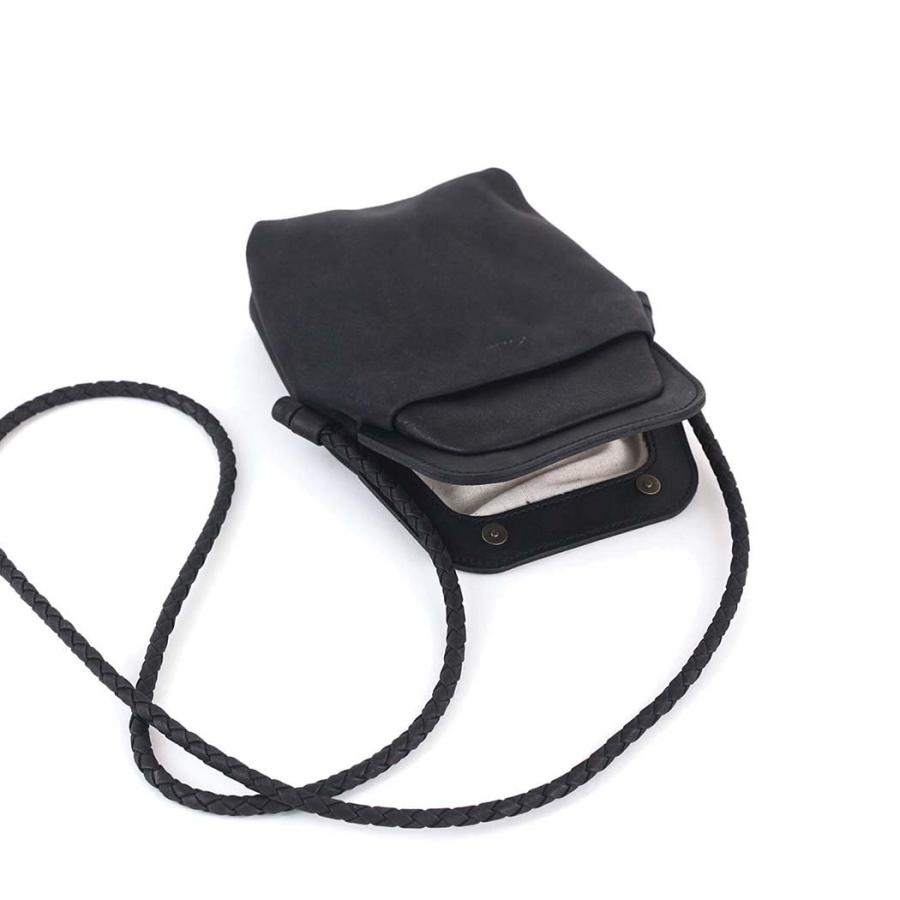 Ense (アンサ) / pens503 gamaguchi sacoche ガマグチ サコッシュ レザー ミニショルダー - ブラック FES10 | Ense | 02