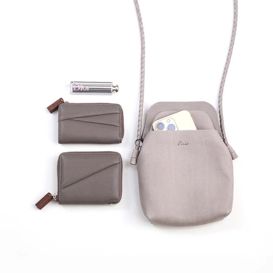 Ense (アンサ) / pens503 gamaguchi sacoche ガマグチ サコッシュ レザー ミニショルダー - ブラック FES10 | Ense | 05