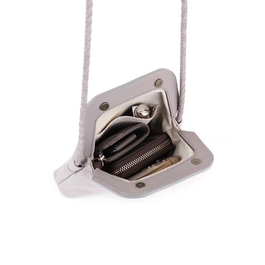 Ense (アンサ) / pens503 gamaguchi sacoche ガマグチ サコッシュ レザー ミニショルダー - ブラック FES10 | Ense | 06