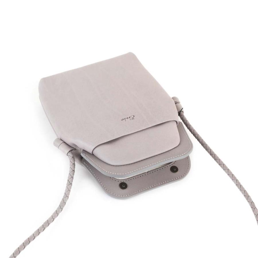 Ense (アンサ) / pens503 gamaguchi sacoche ガマグチ サコッシュ レザー ミニショルダー - グレージュ FES10 | Ense | 02