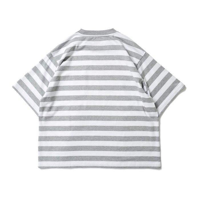 Powderhorn Mountaineering / PH23SS-001 P.H. M.STRIPE TEE Regular Stripe - Grey/White ボーダー半袖Tシャツ | Powderhorn Mountaineering(ファッション) | 01