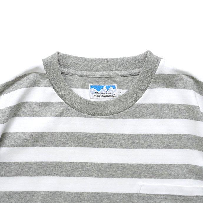 Powderhorn Mountaineering / PH23SS-001 P.H. M.STRIPE TEE Regular Stripe - Grey/White ボーダー半袖Tシャツ | Powderhorn Mountaineering(ファッション) | 02