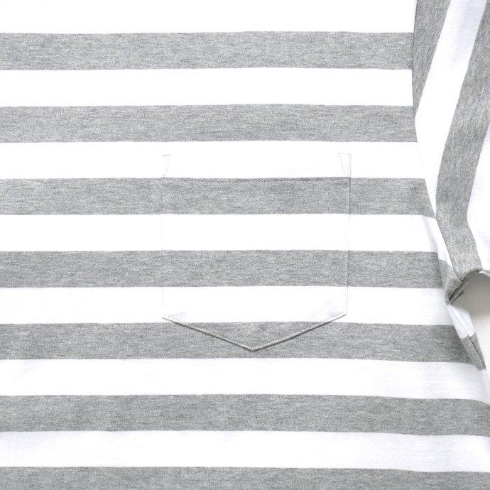 Powderhorn Mountaineering / PH23SS-001 P.H. M.STRIPE TEE Regular Stripe - Grey/White ボーダー半袖Tシャツ | Powderhorn Mountaineering(ファッション) | 03