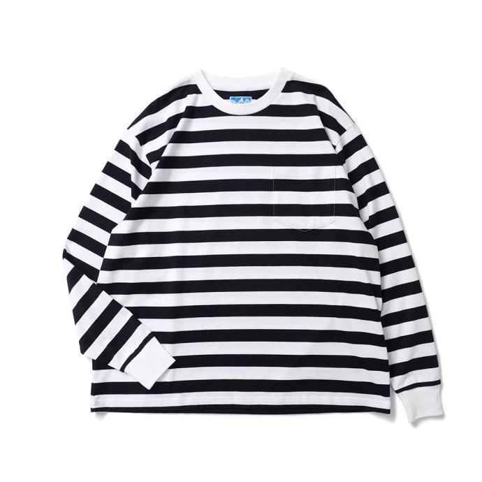 Powderhorn Mountaineering / PH23SS-002 P.H. M.STRIPE L/S TEE Regular Stripe - Black/White ボーダー長袖Tシャツ | Powderhorn Mountaineering(ファッション)