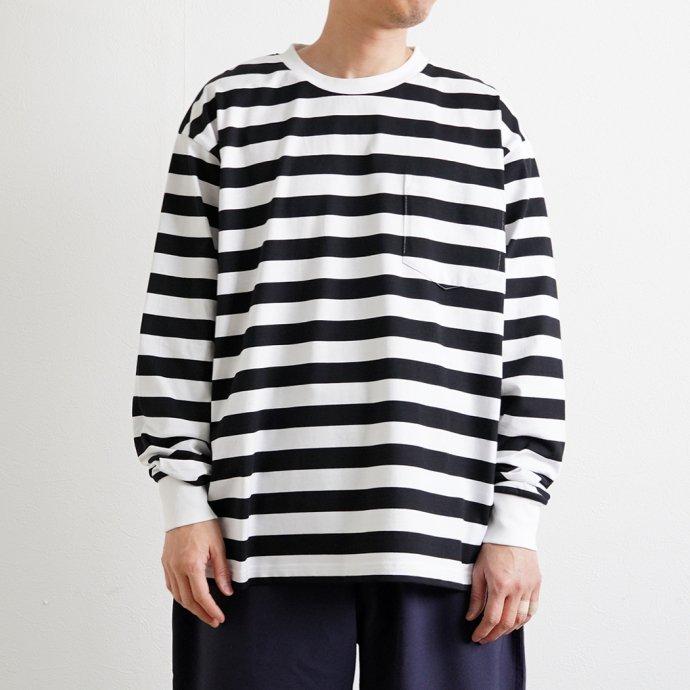 Powderhorn Mountaineering / PH23SS-002 P.H. M.STRIPE L/S TEE Regular Stripe - Black/White ボーダー長袖Tシャツ | Powderhorn Mountaineering(ファッション) | 05