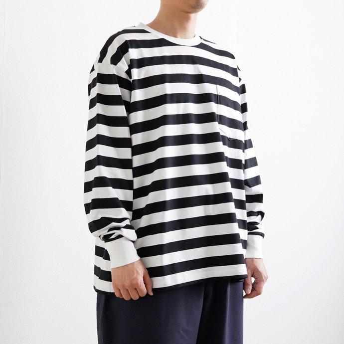 Powderhorn Mountaineering / PH23SS-002 P.H. M.STRIPE L/S TEE Regular Stripe - Black/White ボーダー長袖Tシャツ | Powderhorn Mountaineering(ファッション) | 06