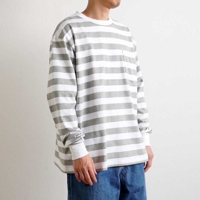 Powderhorn Mountaineering / PH23SS-002 P.H. M.STRIPE L/S TEE Regular Stripe - Grey/White ボーダー長袖Tシャツ | Powderhorn Mountaineering(ファッション) | 06