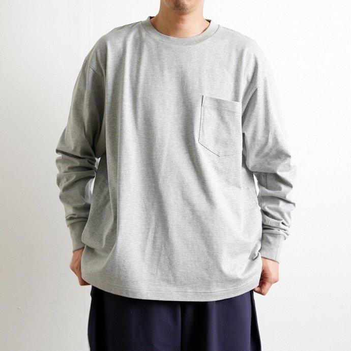 Powderhorn Mountaineering / PH23SS-002 P.H. M.STRIPE L/S TEE Micro Stripe - Grey/White マイクロボーダー長袖Tシャツ | Powderhorn Mountaineering(ファッション) | 05
