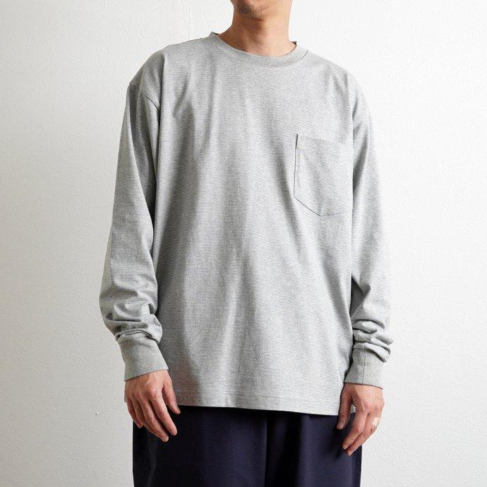 Powderhorn Mountaineering / PH23SS-002 P.H. M.STRIPE L/S TEE Micro Stripe - Grey/White マイクロボーダー長袖Tシャツ | Powderhorn Mountaineering(ファッション) | 06