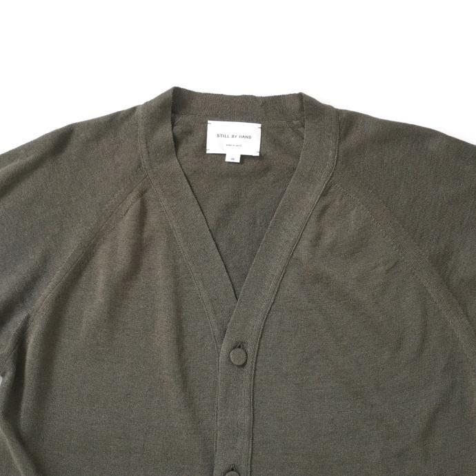 STILL BY HAND スティル バイ ハンド KN02232 - KHAKI GREEN コットン／リネン カーディガン カーキグリーン 送料無料 買い回り 買い周り  即日発送 即納 プチ… | STILL BY HAND | 02