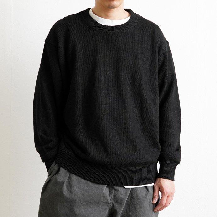 reverve / RV23S003 LONG SLEEVE PULLOVER - BLACK ロングスリーブ プルオーバー ブラック | crepuscule | 05