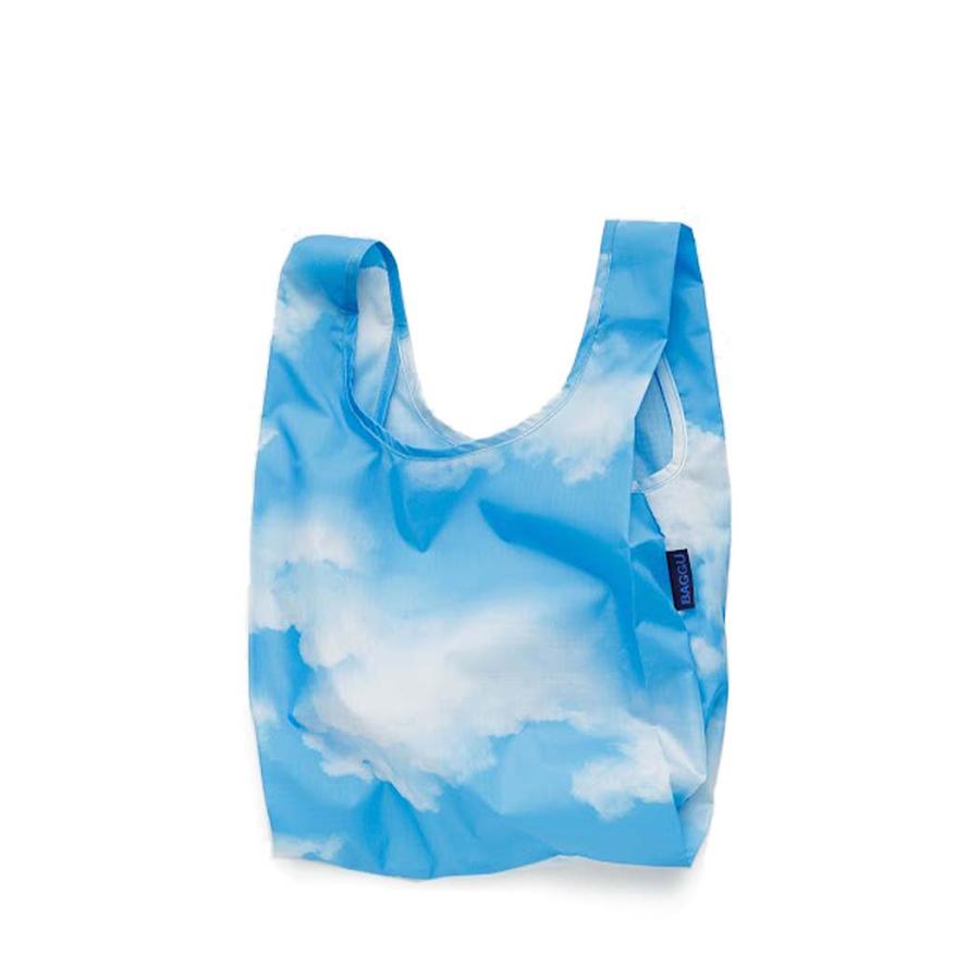 BAGGU バグー エコバッグ BABY リサイクル ポリエステル クラウド 2023年 新色 青 空 雲 ベビー 洗濯可能 折り畳み コンパクト 軽量 ミニ コンビニ レジ袋型 … | BAGGU