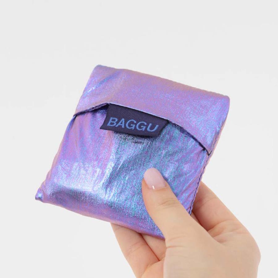 BAGGU バグー エコバッグ BABY 100%リサイクルナイロン - メタリック オーロラ (日本限定モデル) 2023年 新色 パープル ベビー 洗濯可能 折り畳み コンパクト … | ohrora | 04