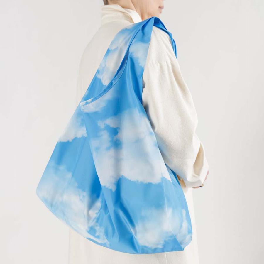 BAGGU バグー エコバッグ STANDARD リサイクル ポリエステル クラウド 2023年 新色 青 空 雲 洗濯可能 折り畳み コンパクト 軽量 ショルダー 大容量 レジバッ… | BAGGU | 02