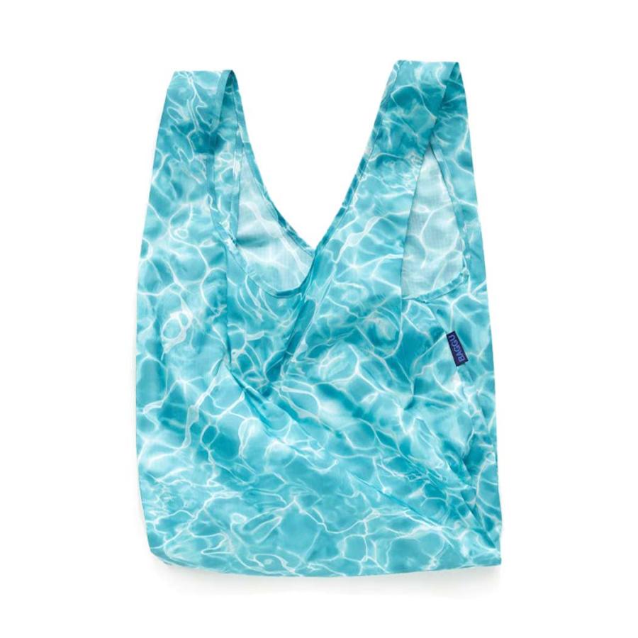 BAGGU バグー エコバッグ STANDARD リサイクル ポリエステル プール 2023年 新色 青 水 柄 洗濯可能 折り畳み コンパクト 軽量 大容量 レジバッグ ショルダー … | BAGGU