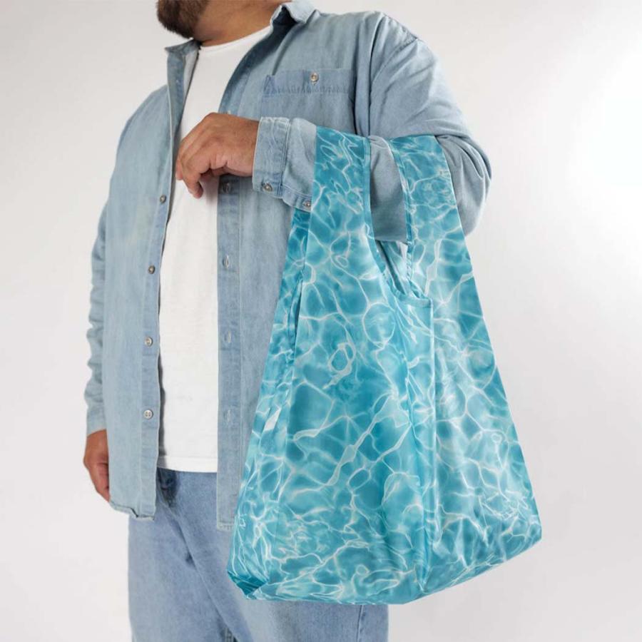 BAGGU バグー エコバッグ STANDARD リサイクル ポリエステル プール 2023年 新色 青 水 柄 洗濯可能 折り畳み コンパクト 軽量 大容量 レジバッグ ショルダー … | BAGGU | 02