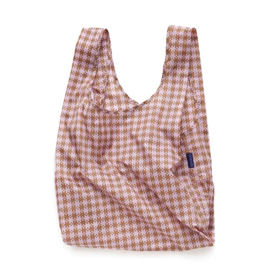 BAGGU バグー エコバッグ STANDARD リサイクル ナイロン ローズピンク ギンガム チェック 2023年 新色 洗濯可能 折り畳み コンパクト ショルダー 軽量 大容量 … | BAGGU