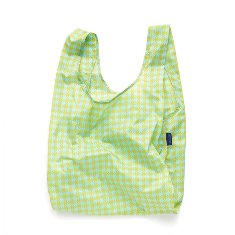 BAGGU バグー エコバッグ STANDARD リサイクル ナイロン ミントグリーン ギンガム チェック 2023年 新色 柄 洗濯可能 折り畳み コンパクト 軽量 大容量 レジバ… | BAGGU