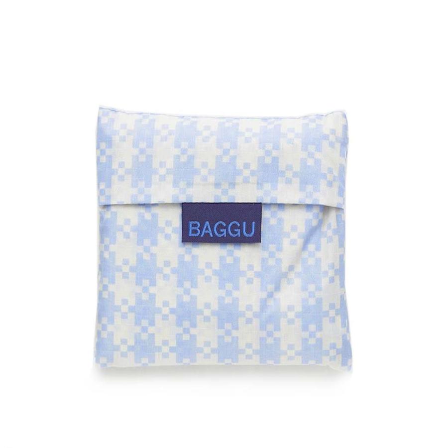 BAGGU バグー エコバッグ STANDARD リサイクル ナイロン ライトブルー ギンガム チェック 2023年 新色 青 柄 洗濯可能 折り畳み コンパクト 軽量 大容量 レジ… | BAGGU | 04