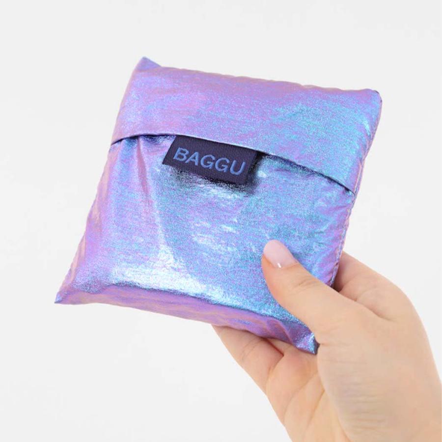 BAGGU バグー エコバッグ STANDARD メタリック オーロラ 日本限定モデル 2023年 新色 パープル ホロ ショルダー 洗濯可能 折り畳み コンパクト 軽量 大容量 レ… | ohrora | 04