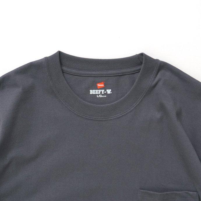 Hanes ヘインズ / BEEFY-T ビーフィー 長袖Tシャツ ダークグレー #081 H5186 | Hanes | 02