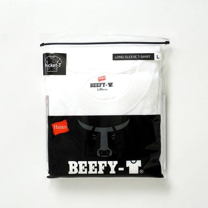 Hanes ヘインズ / BEEFY-T ビーフィー 長袖ポケットTシャツ ホワイト #010 H5196 白 | Hanes | 10