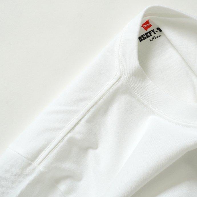 Hanes ヘインズ / BEEFY-T ビーフィー 長袖ポケットTシャツ ホワイト #010 H5196 白 | Hanes | 04