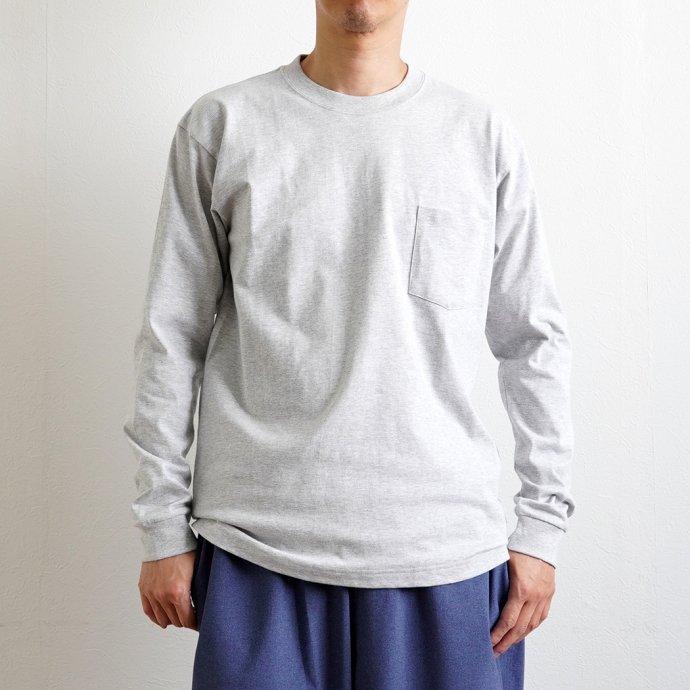 Hanes ヘインズ / BEEFY-T ビーフィー 長袖ポケットTシャツ ヘザーグレー #060 H5196 | Hanes | 07