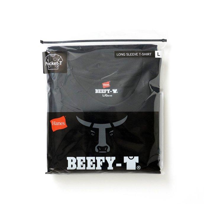 Hanes ヘインズ / BEEFY-T ビーフィー 長袖ポケットTシャツ ブラック #090 H5196 黒 | Hanes | 07