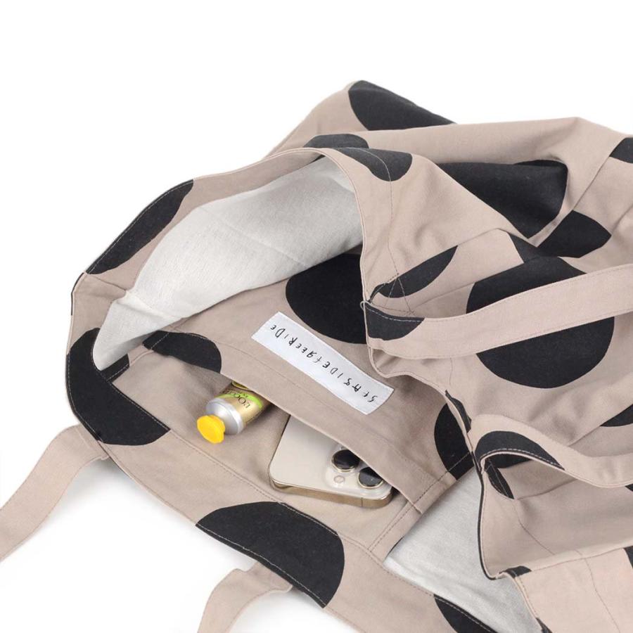 SEASIDE FREERIDE シーサイドフリーライド 09-B11-SFR433CVP AMR BAG アシンメトリー ドット トートバッグ ベージュ×ブラック コットン バッグ トート A4 大… | seaside freeride | 03