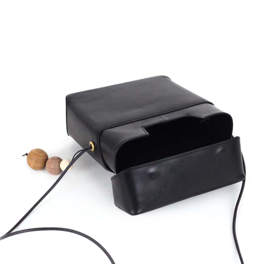 Sarah mu サラミュー BN-002 BK ボックス ショルダーバッグ ブラック レディース ショルダー バッグ レザー 本革 日本製 無地 斜め掛け 鞄 黒 | M_ | 03