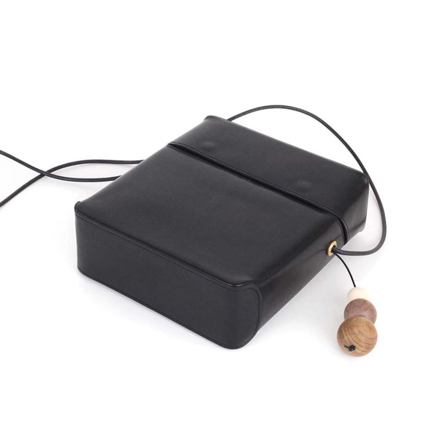 Sarah mu サラミュー BN-002 BK ボックス ショルダーバッグ ブラック レディース ショルダー バッグ レザー 本革 日本製 無地 斜め掛け 鞄 黒 | M_ | 04